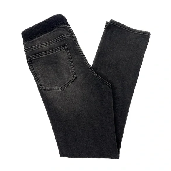 NWT Old Navy Karate Rib Knit Waist Washed Black Pull On Jeans Kids Boys XL 14-16 - Picture 11 of 14